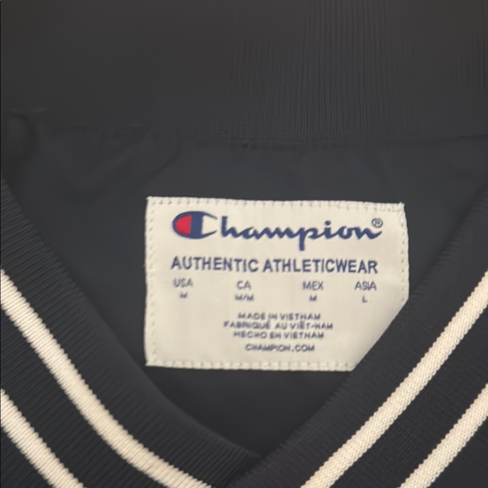 Champion Clemson Navy V-Neck Rain Resistant Pullover with soft cotton interior - Picture 3 of 5